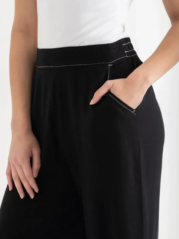 Ricki's Pants*Linen Wide Crop Pant