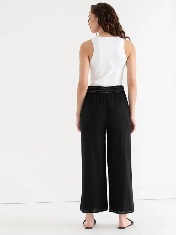 Ricki's Pants*Linen Wide Crop Pant