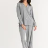 Ricki's Sleepwear*Long Sleeve Button-Down Sleep Set