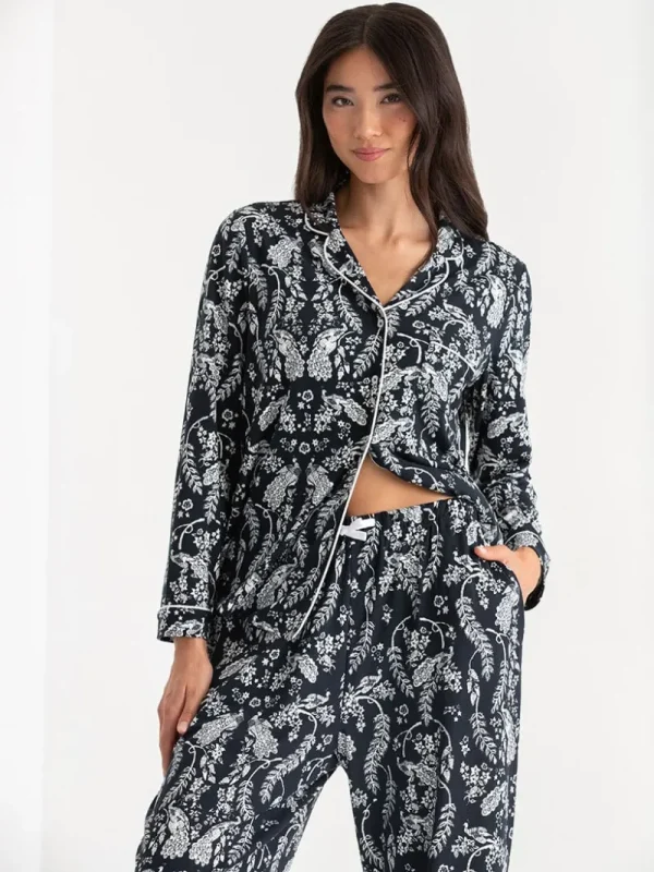 Ricki's Sleepwear*Long Sleeve Button-Down Sleep Set