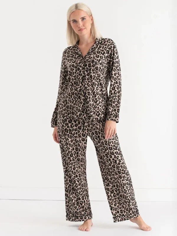 Ricki's Sleepwear*Long Sleeve Button-Down Sleep Set