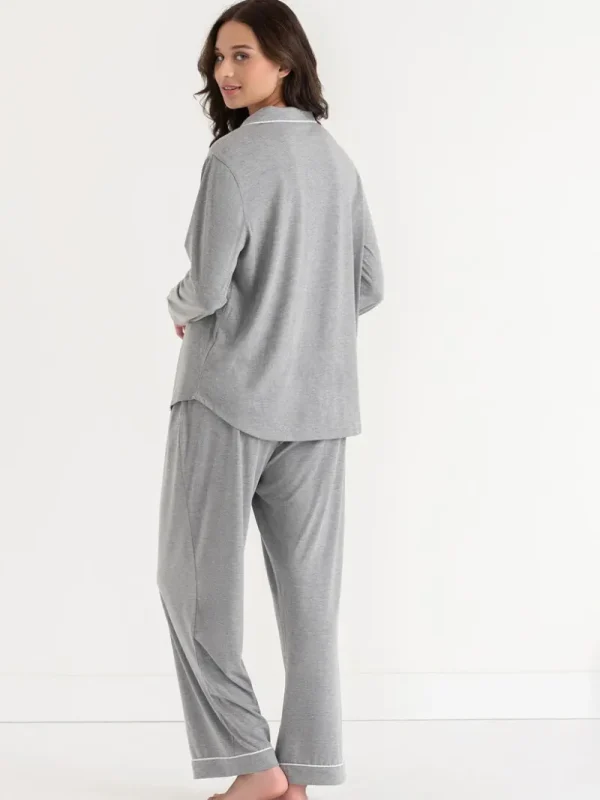 Ricki's Sleepwear*Long Sleeve Button-Down Sleep Set