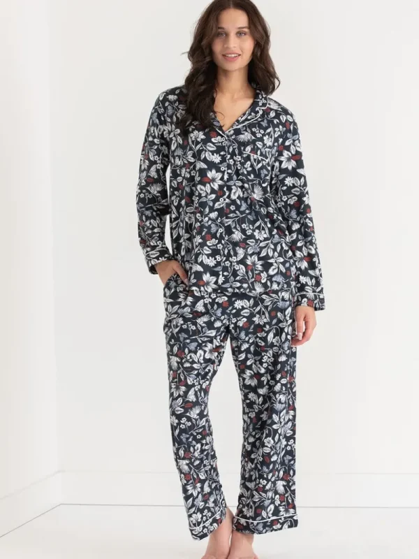Ricki's Sleepwear*Long Sleeve Button-Down Sleep Set