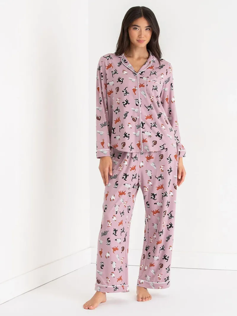 long_sleeve_buttondown_sl_4.webp Ricki's Sleepwear*Long Sleeve Button-Down Sleep Set