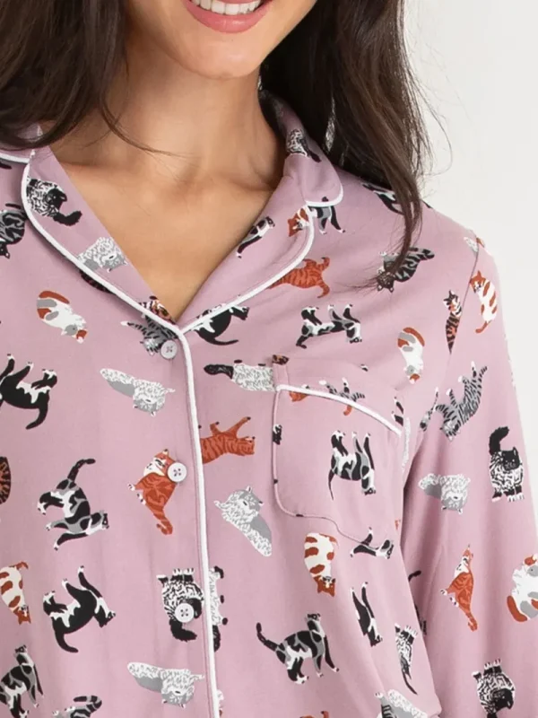 Ricki's Sleepwear*Long Sleeve Button-Down Sleep Set