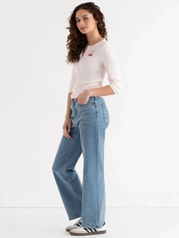 Ricki's Shirts & Blouses*Long Sleeve Fitted Henley