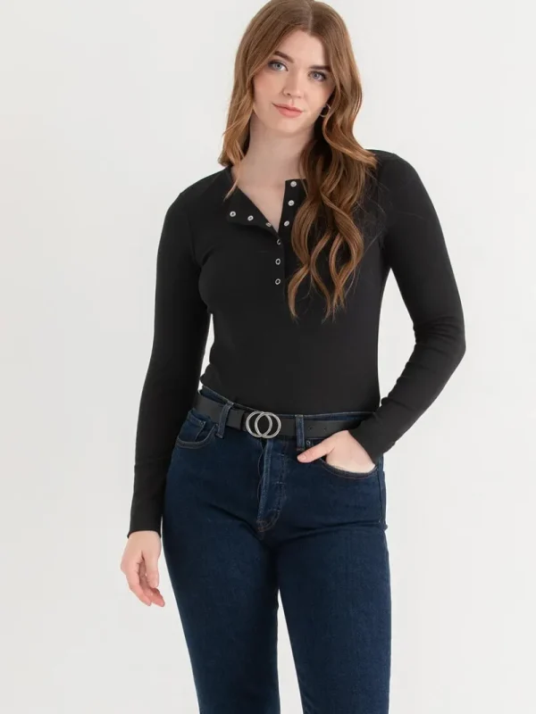 Ricki's Shirts & Blouses*Long Sleeve Henley Shirt