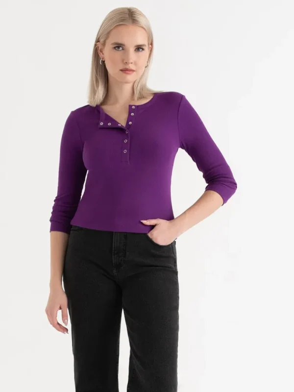 Ricki's Shirts & Blouses*Long Sleeve Henley Shirt