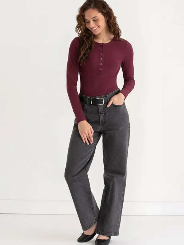 Ricki's Shirts & Blouses*Long Sleeve Henley Shirt