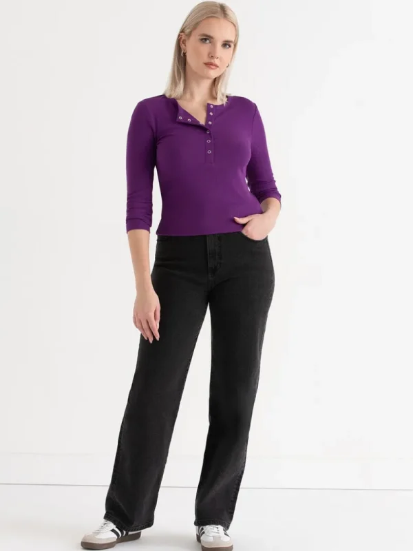 Ricki's Shirts & Blouses*Long Sleeve Henley Shirt