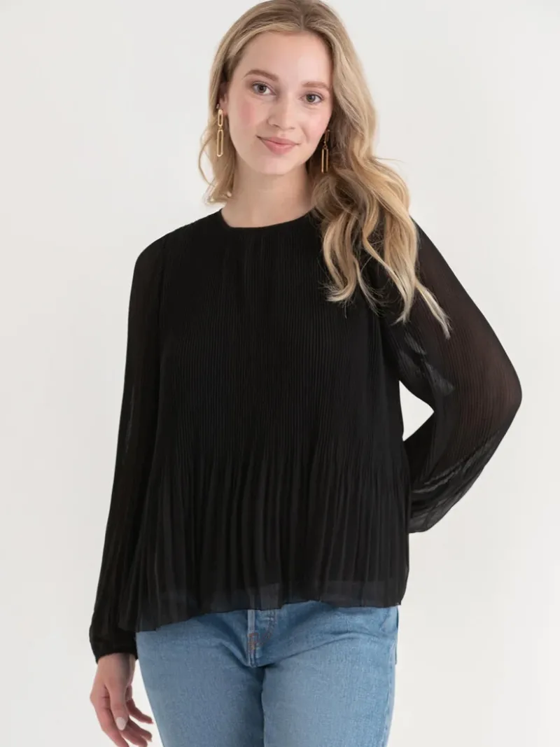 long_sleeve_release_pleat_0-2.webp Ricki's Shirts & Blouses*Long Sleeve Release Pleat Blouse