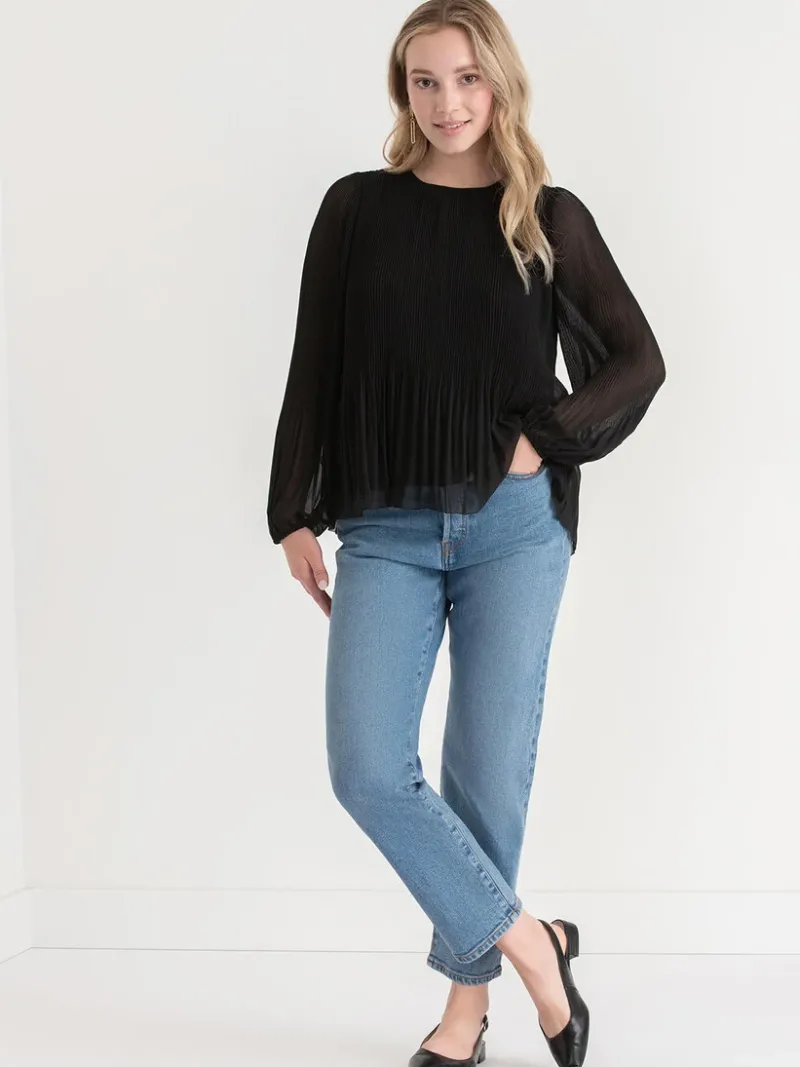 long_sleeve_release_pleat_3-2.webp Ricki's Shirts & Blouses*Long Sleeve Release Pleat Blouse