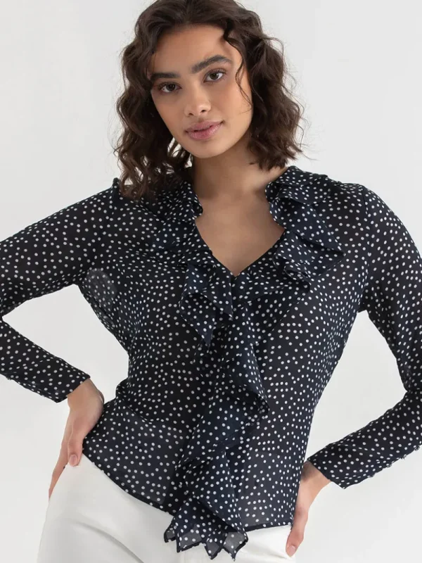 Ricki's Shirts & Blouses*Long Sleeve Ruffle Blouse