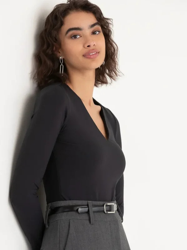 Ricki's Tees & Tanks*Long Sleeve V-Neck Bodysuit