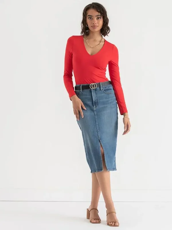 Ricki's Tees & Tanks*Long Sleeve V-Neck Bodysuit