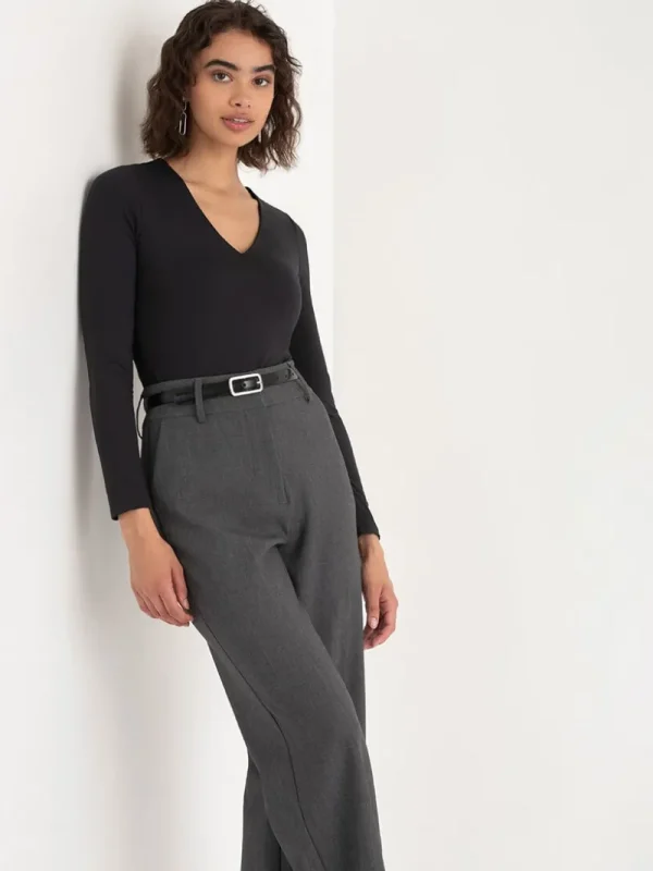 Ricki's Tees & Tanks*Long Sleeve V-Neck Bodysuit