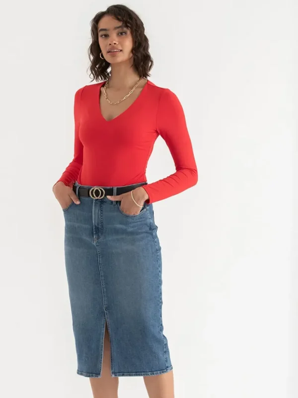 Ricki's Tees & Tanks*Long Sleeve V-Neck Bodysuit