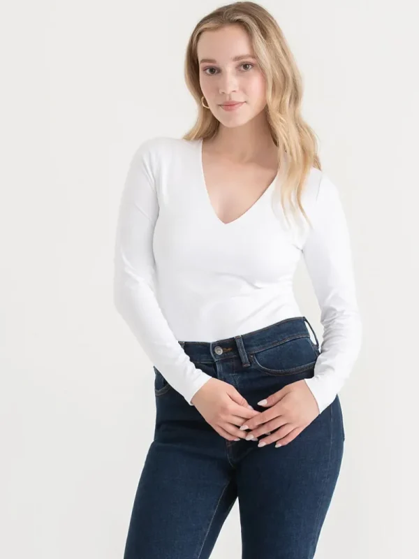 Ricki's Tees & Tanks*Long Sleeve V-Neck Bodysuit