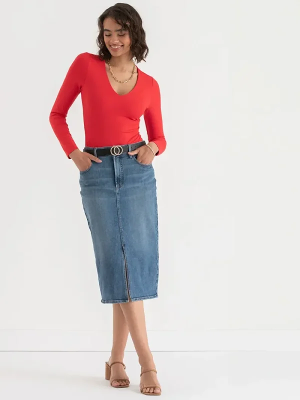 Ricki's Tees & Tanks*Long Sleeve V-Neck Bodysuit