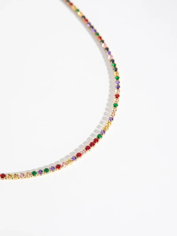 Ricki's Necklaces*3mm Coloured Stone Tennis Necklace