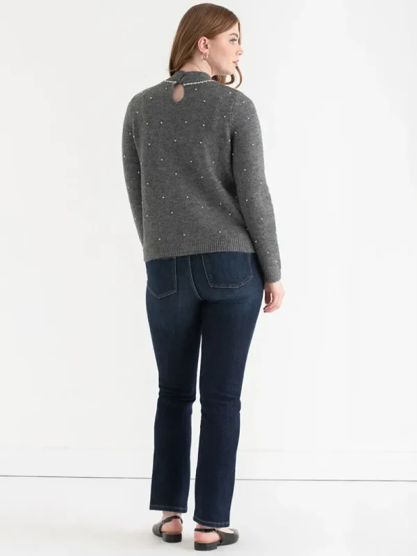 Ricki's Sweaters & Cardigans*Mock Neck Pearl Pullover Sweater