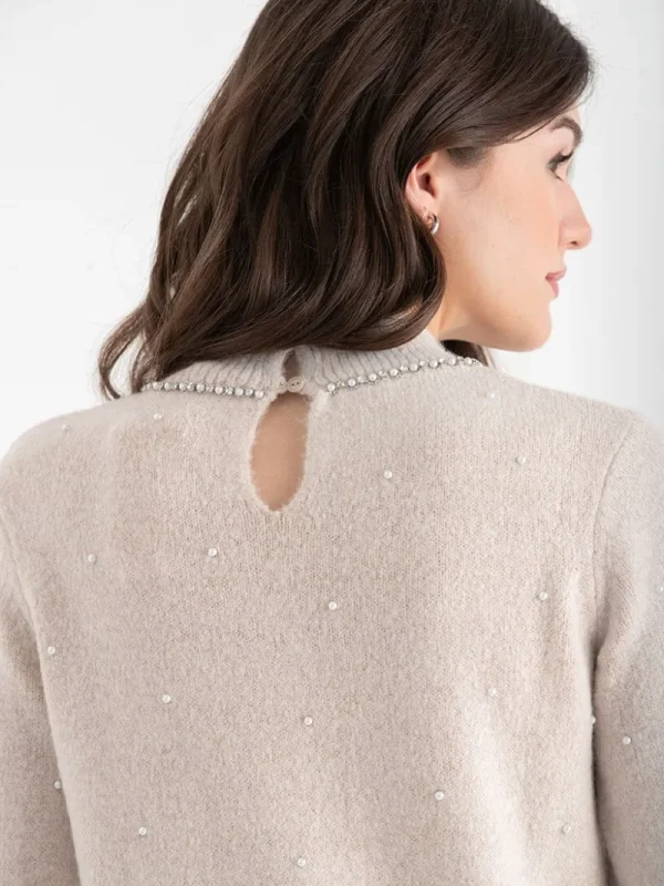 Ricki's Sweaters & Cardigans*Mock Neck Pearl Pullover Sweater