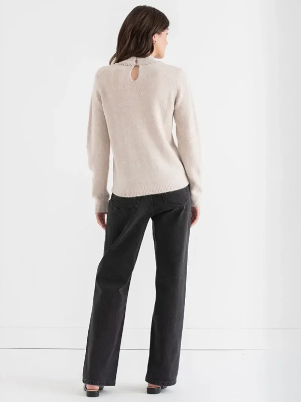 Ricki's Sweaters & Cardigans*Mock Neck Pearl Pullover Sweater
