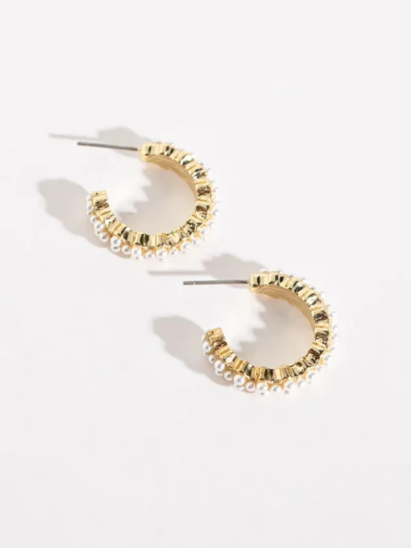 Ricki's Earrings*Multi-Pearl and Metal Hoops