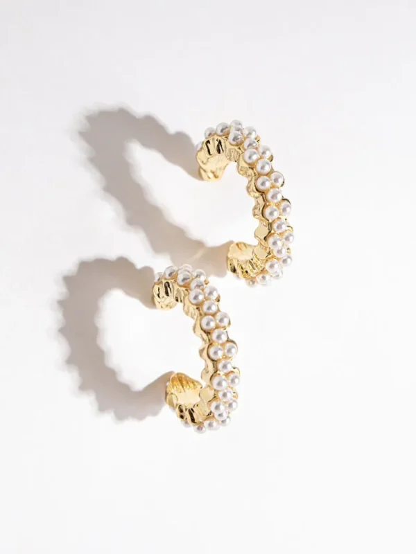 Ricki's Earrings*Multi-Pearl and Metal Hoops