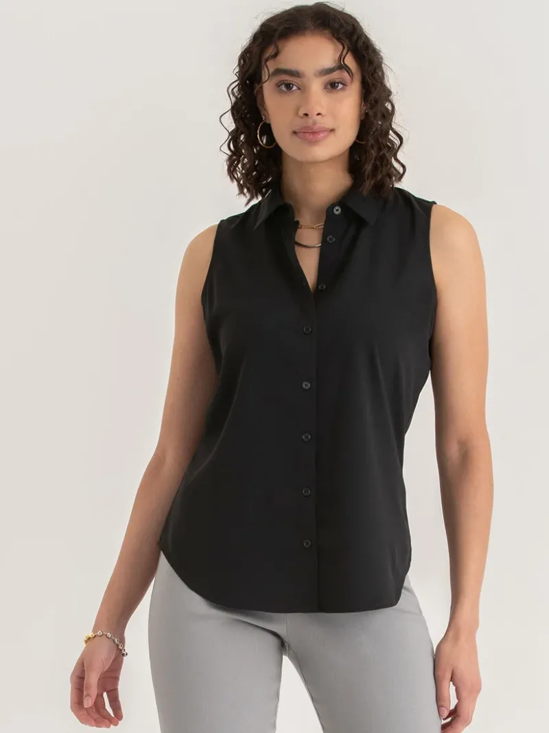nicole_sleeveless_collare_1-2.webp Ricki's Shirts & Blouses*Nicole Sleeveless Collared Shirt