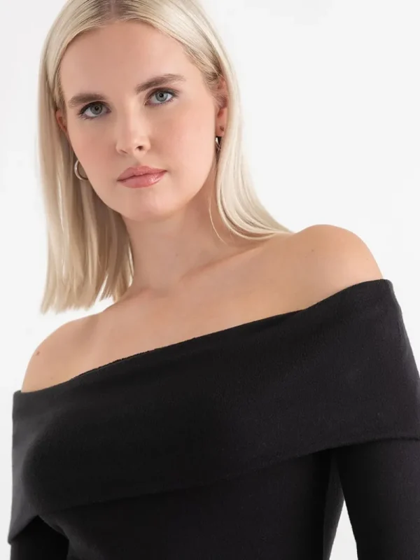 Ricki's Tees & Tanks*Off the Shoulder Hacci Top