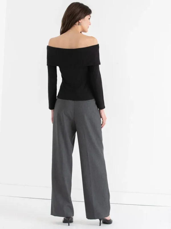 Ricki's Tees & Tanks*Off the Shoulder Hacci Top