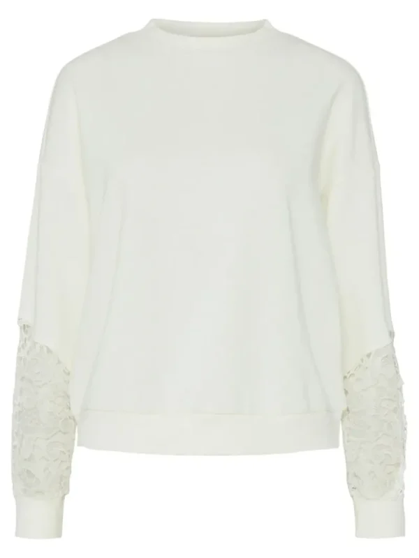 Ricki's Sweaters & Cardigans*Patience Long Sleeve Sweatshirt with Lace | PIECES