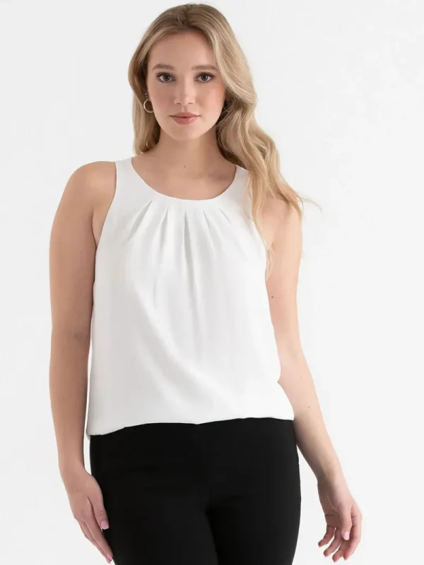 Ricki's Shirts & Blouses*Paulina Pleat Neck Sleeveless Blouse