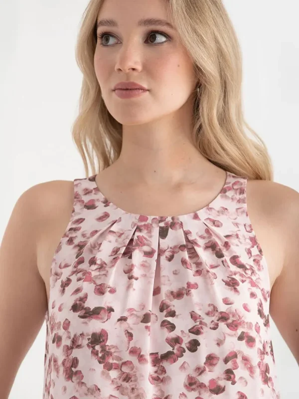 Ricki's Shirts & Blouses*Paulina Pleat Neck Sleeveless Blouse