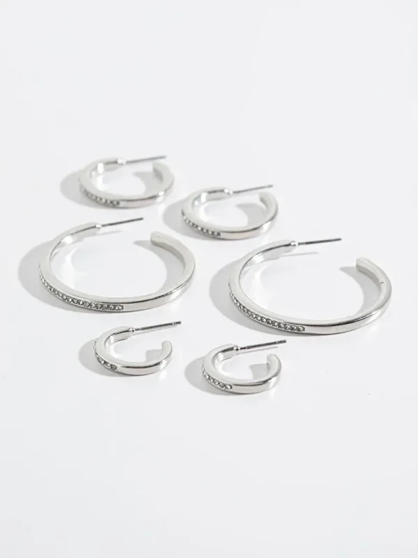 Ricki's Earrings*Pave Hoop Earring Trio