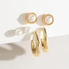 Ricki's Earrings*Pearl & Metal Earring Trio Set