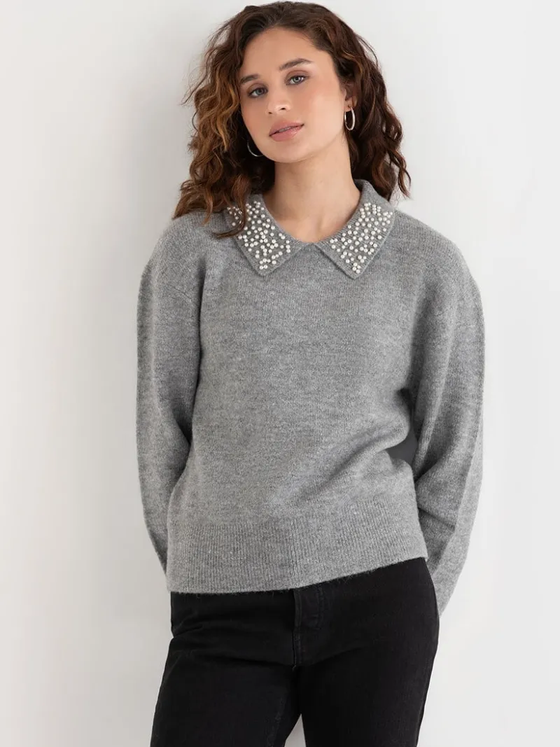 pearl_collar_pullover_swe_2-2.webp Ricki's Sweaters & Cardigans*Pearl Collar Pullover Sweater