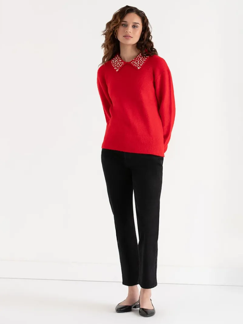 pearl_collar_pullover_swe_3-1.webp Ricki's Sweaters & Cardigans*Pearl Collar Pullover Sweater