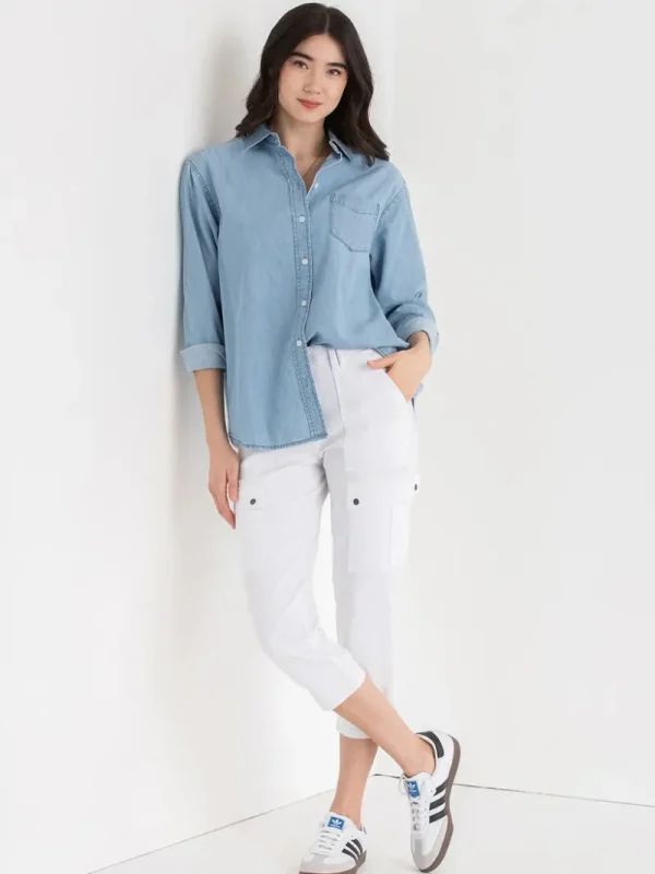 Ricki's Shirts & Blouses*Relaxed Denim Button-Up Shirt