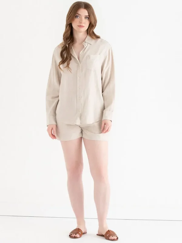 Ricki's Shirts & Blouses*Relaxed Fit Linen Button-Up Shirt