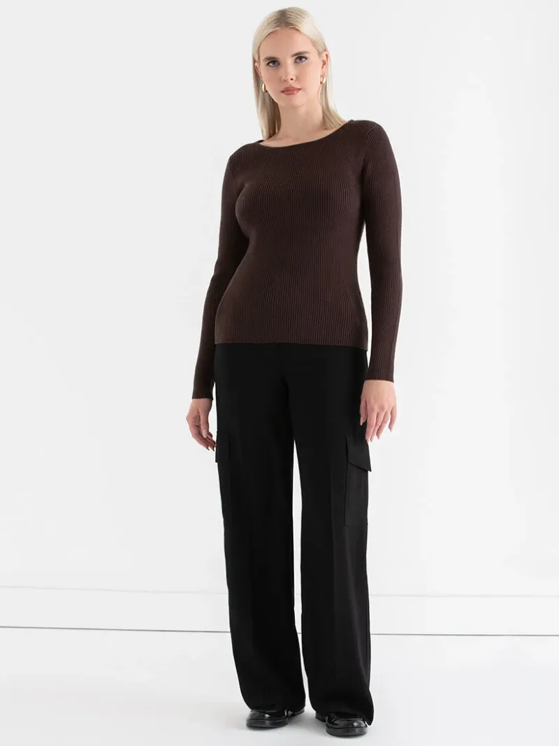 ribbed_boat_neck_sweater_3-4.webp Ricki's Sweaters & Cardigans*Ribbed Boat Neck Sweater