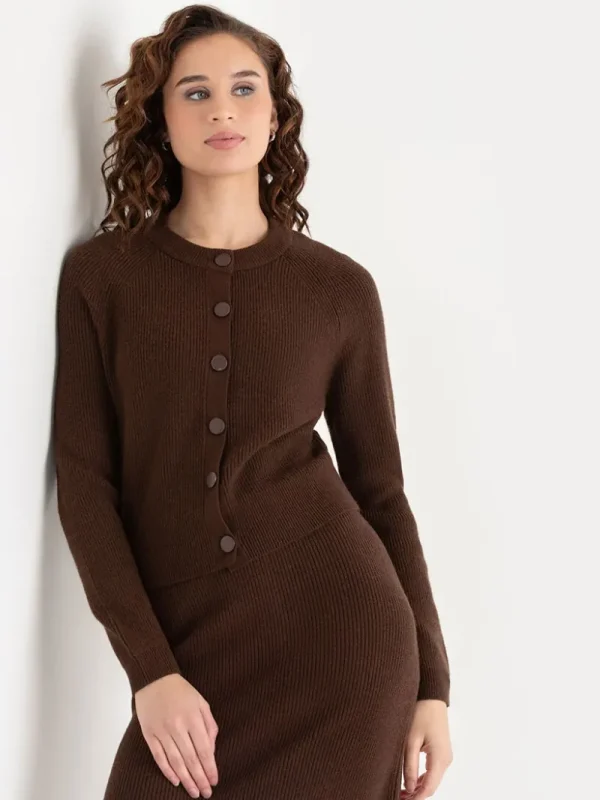 Ricki's Sweaters & Cardigans*Ribbed Button Front Cardigan