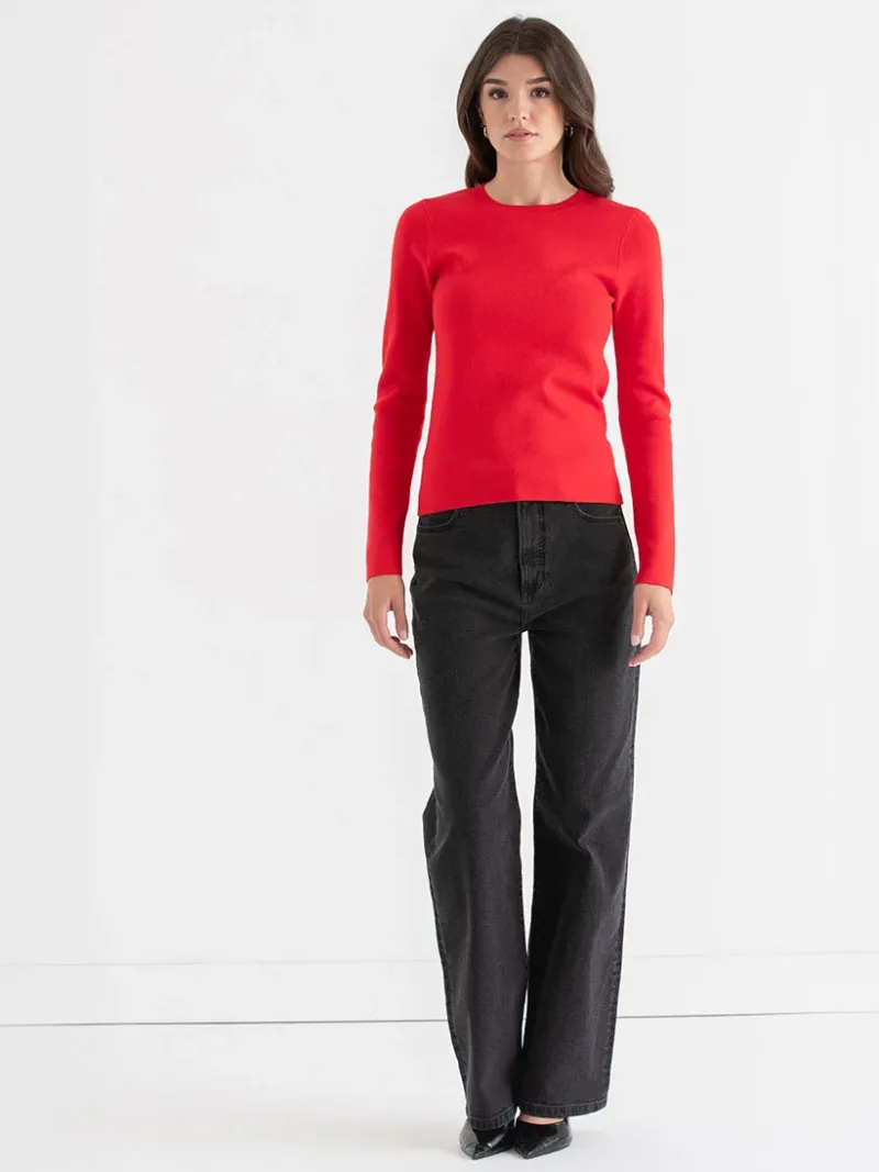 ribbed_crew_neck_pullover_3-4.webp Ricki's Sweaters & Cardigans*Ribbed Crew Neck Pullover