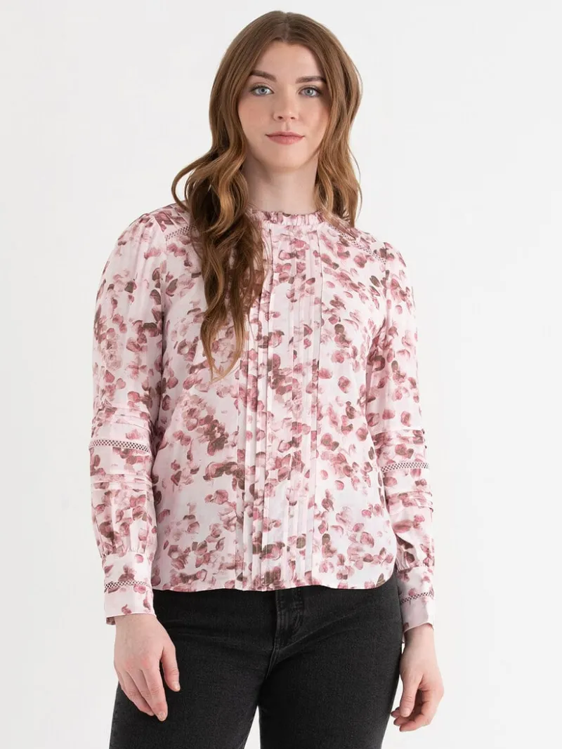 ruffle_neck_pinktuck_blou_2-1.webp Ricki's Shirts & Blouses*Ruffle Neck Pinktuck Blouse