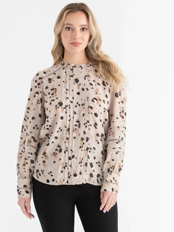 Ricki's Shirts & Blouses*Ruffle Neck Pinktuck Blouse