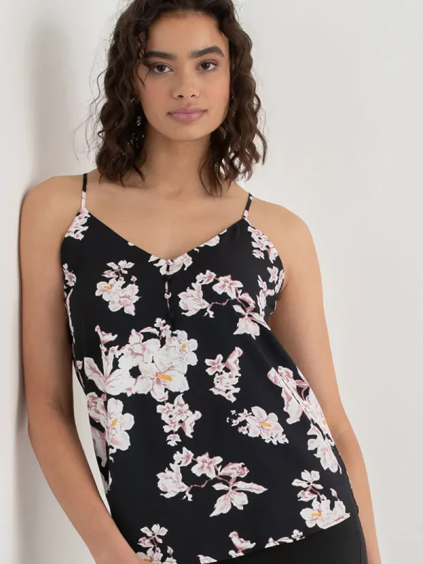 Ricki's Tees & Tanks*Sadie Strappy V-Neck Tank with Button