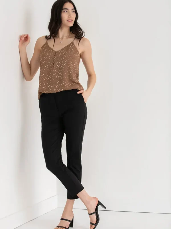 Ricki's Tees & Tanks*Sadie Strappy V-Neck Tank with Button