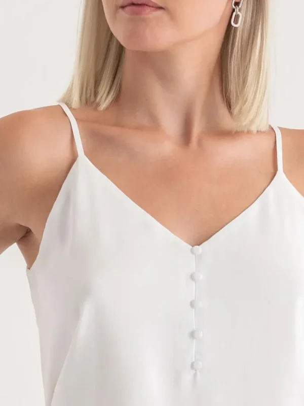 Ricki's Tees & Tanks*Sadie Strappy V-Neck Tank with Button