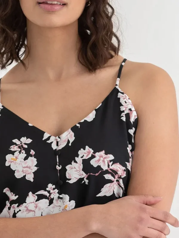 Ricki's Tees & Tanks*Sadie Strappy V-Neck Tank with Button